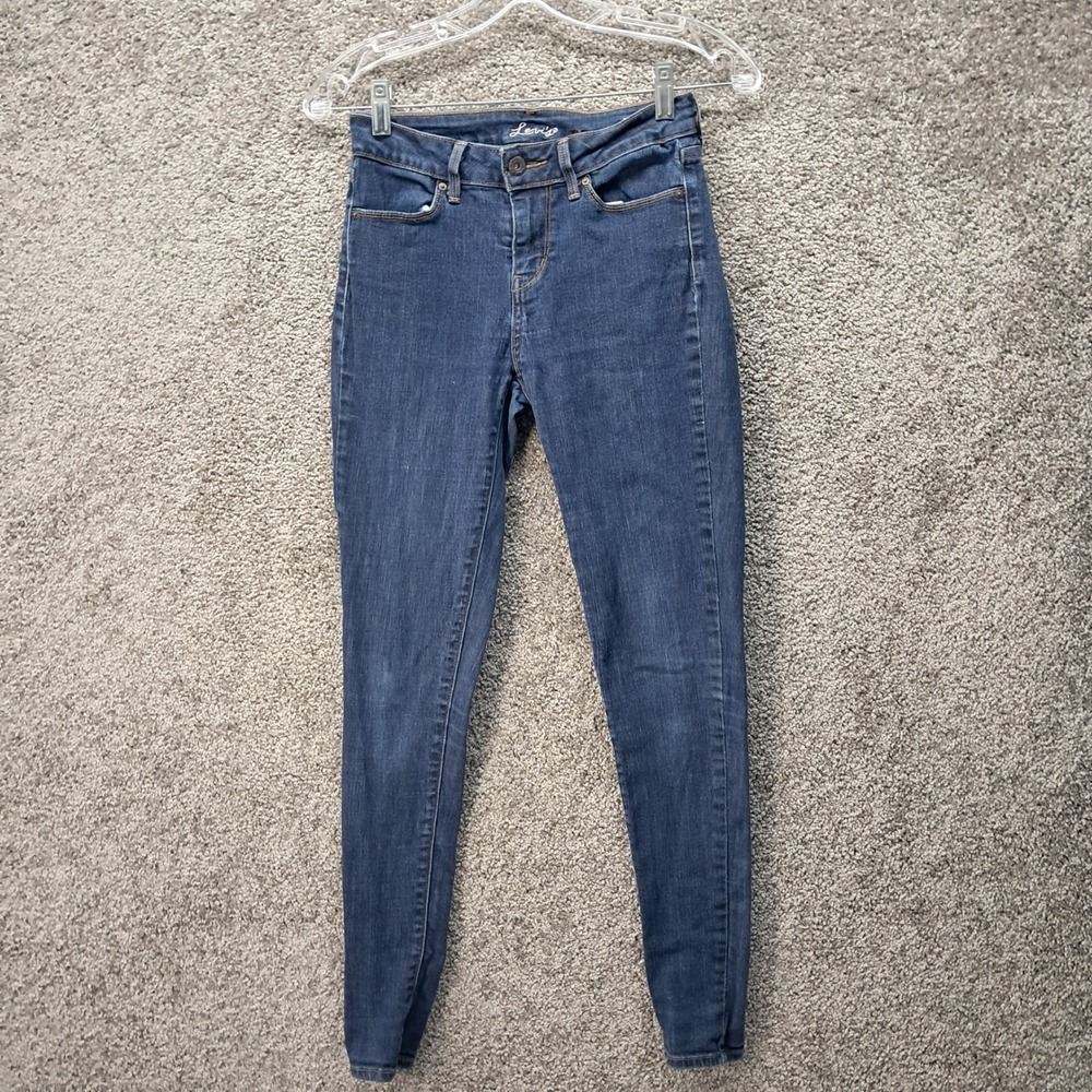 Levis 710 Super Skinny Jeans Dark Wash Denim Womens Size 2S 24x29 Mid Rise